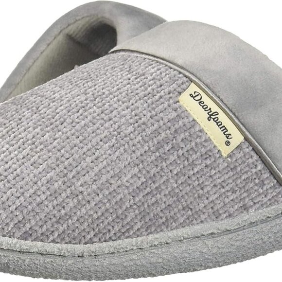 Women's Chenille Knit Closed Toe Scuff Slippers Memory Foam Comfort - Picture 7 of 7